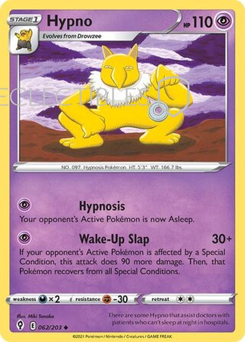 Pokemon Evolving Skies 062/203 Hypno  Reverse Holo