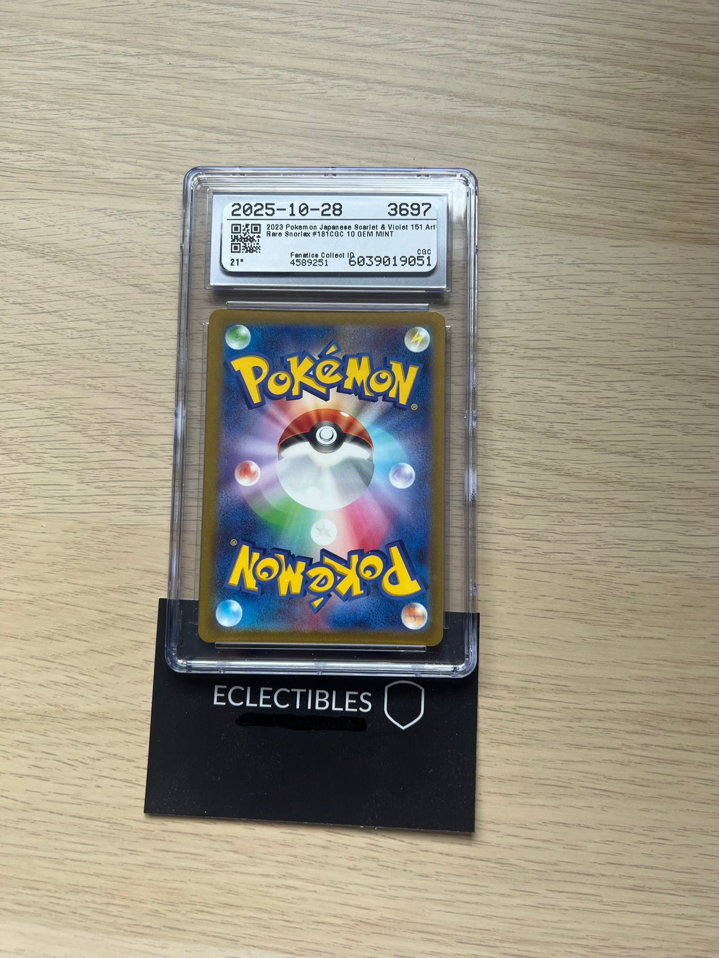 CGC 10 Pokemon Japanese 151 181/165 Snorlax
