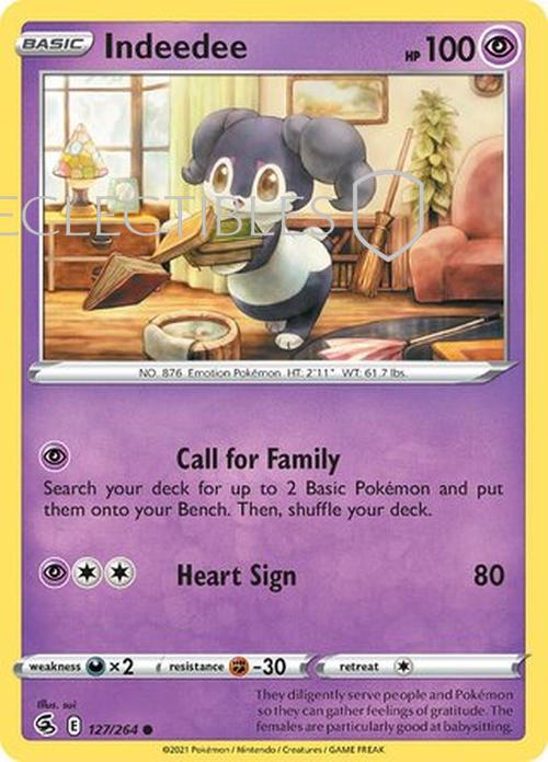 Pokemon Fusion Strike 127/264 Indeedee  Reverse Holo