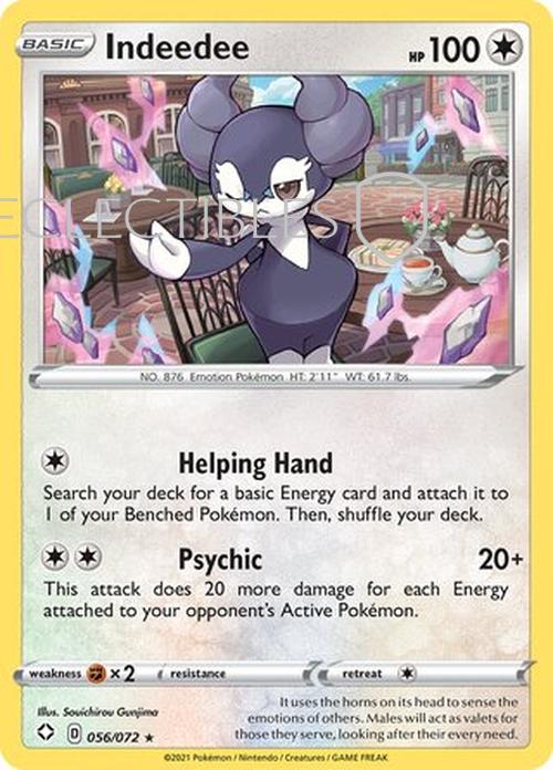 Pokemon Shining Fates 056/072 Indeedee Holo