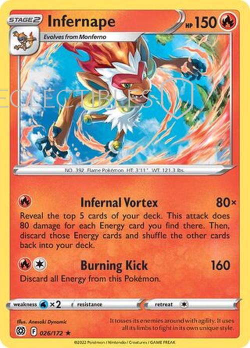 Pokemon Brilliant Stars 026/172 Infernape Holo