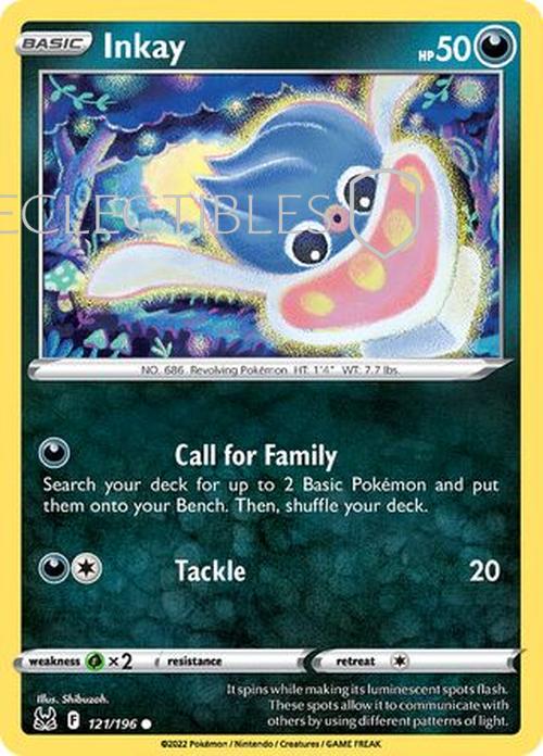 Pokemon Lost Origin 121/196 Inkay  Reverse Holo