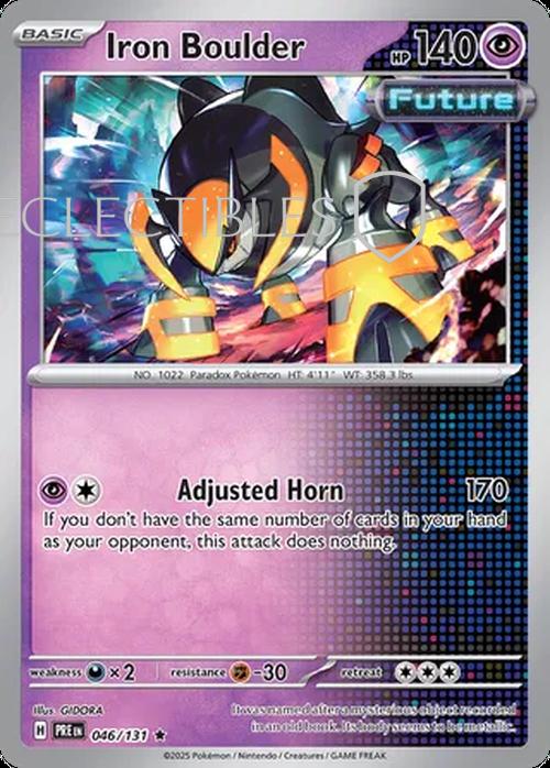 Pokemon Prismatic Evolutions 046/131 Iron Boulder Reverse Holo