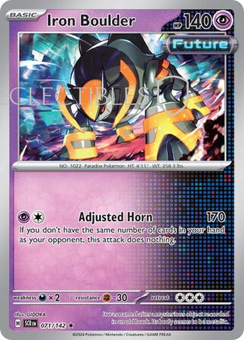 Pokemon Stellar Crown 071/142 Iron Boulder Holo