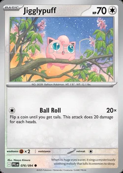 Pokemon Phantasmal Flames 076/094 Jigglypuff  Reverse Holo