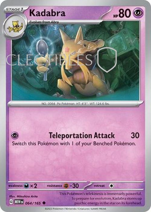 Pokemon Scarlet & Violet 151 064/165 Kadabra  Reverse Holo