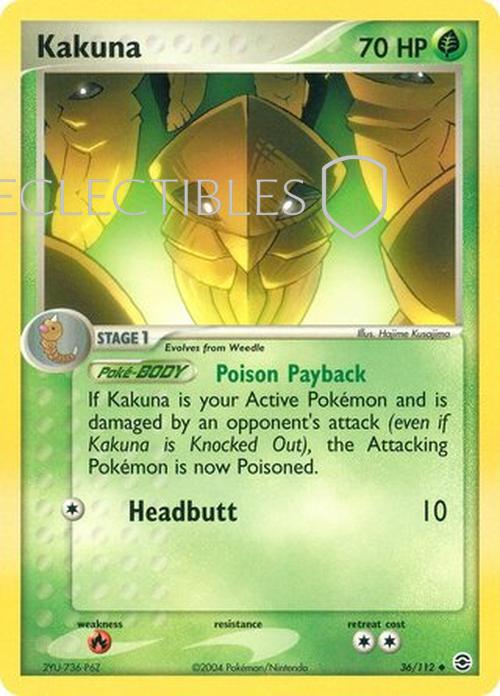 Pokemon EX FireRed & LeafGreen 036/112 Kakuna Reverse Holo
