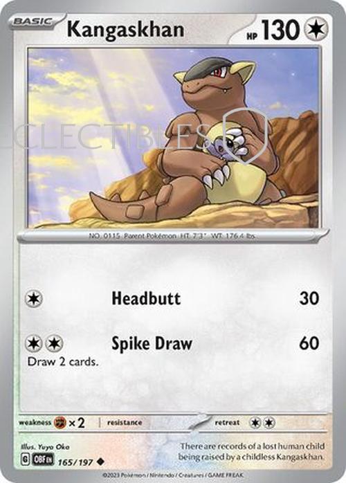 Pokemon Obsidian Flame 165/197 Kangaskhan  Reverse Holo