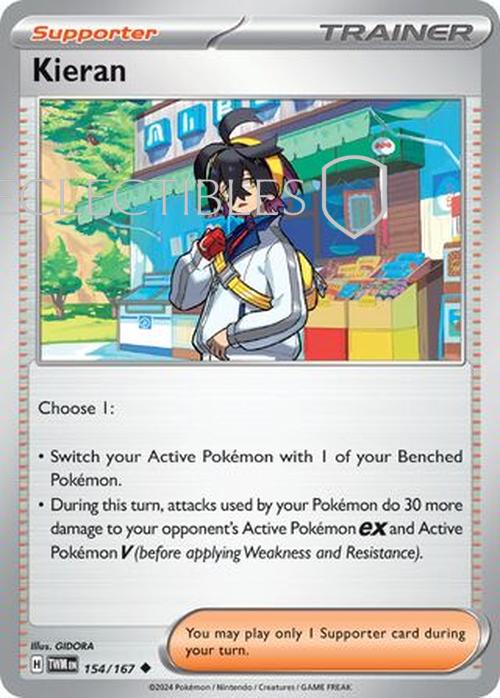 Pokemon Twilight Masquerade 154/167 Kieran  Reverse Holo