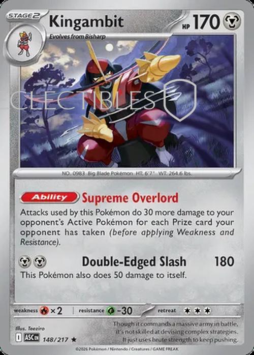 Pokemon Ascended Heroes 148/217 Kingambit  Reverse Holo