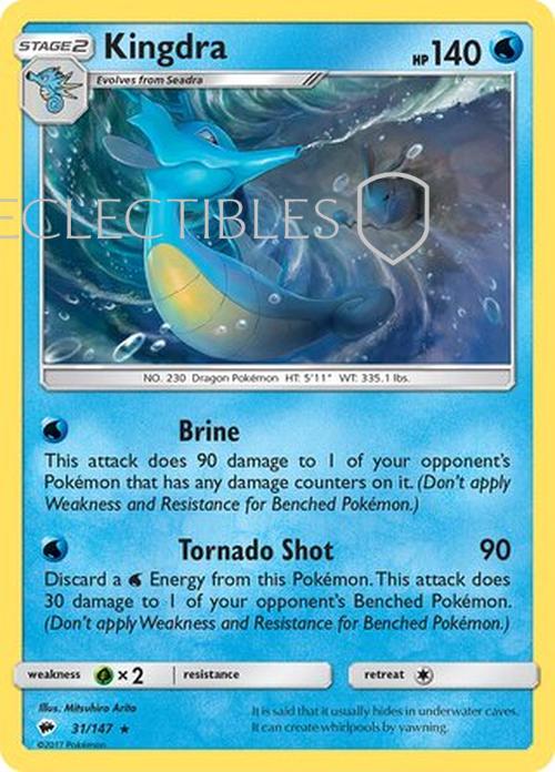 Pokemon Burning Shadows 031/147 Kingdra Reverse Holo