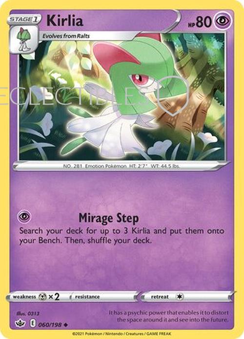 Pokemon Chilling reign 060/198 Kirlia  Reverse Holo