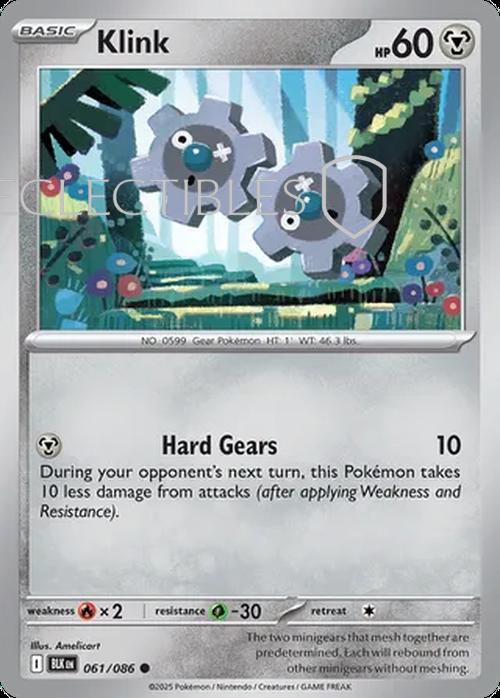 Pokemon Black Bolt 061/086 Klink  Reverse Holo