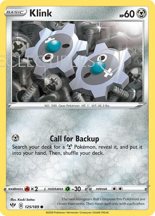 Pokemon Darkness Ablaze 125/189 Klink  Reverse Holo