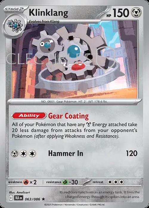 Pokemon Black Bolt 063/086 Klinklang Holo