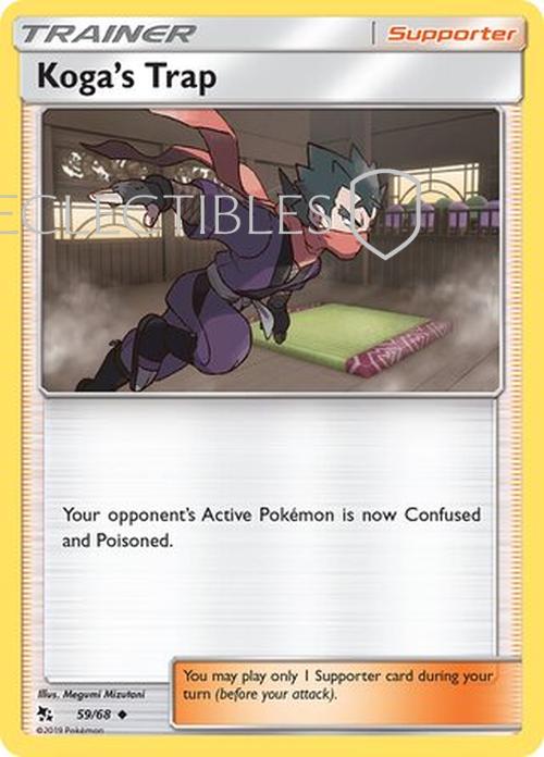 Pokemon Hidden Fates 59/68 Koga's Trap Reverse Holo