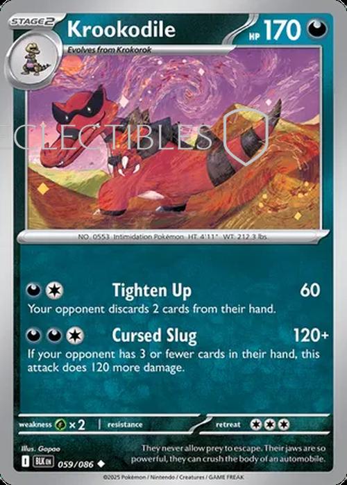 Pokemon Black Bolt 059/086 Krookodile  Reverse Holo
