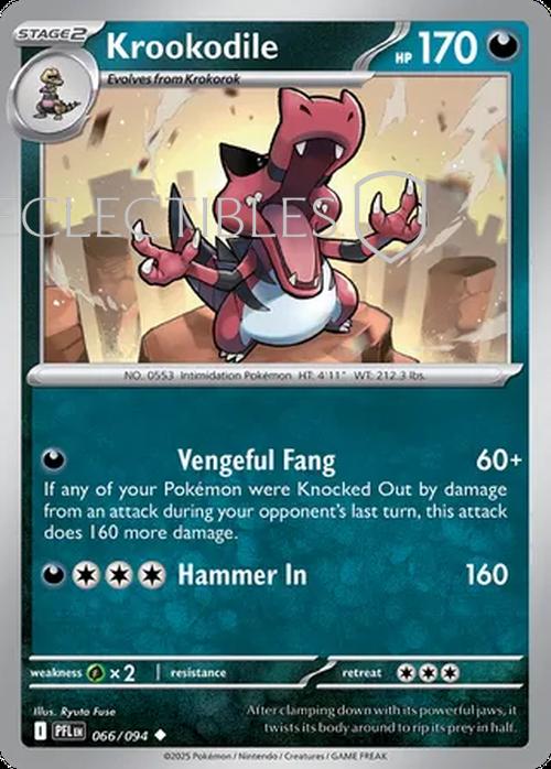 Pokemon Phantasmal Flames 066/094 Krookodile  Reverse Holo