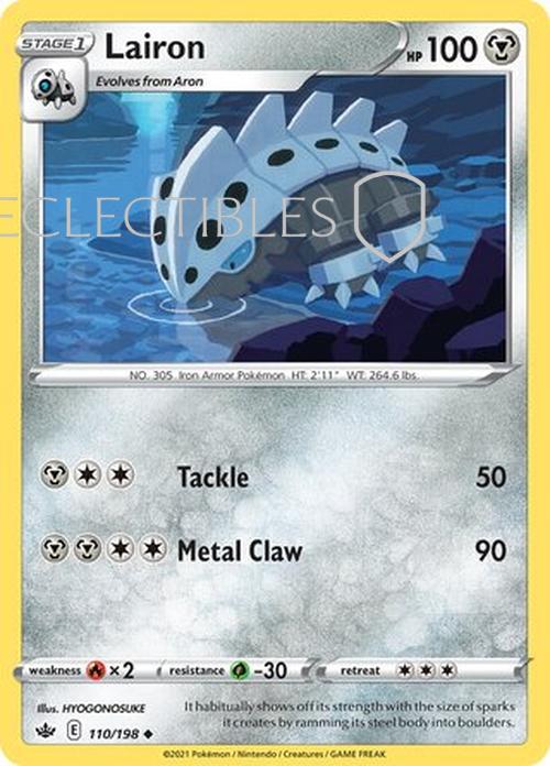 Pokemon Chilling reign 110/198 Lairon  Reverse Holo