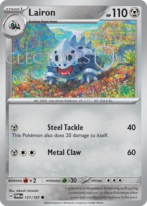 Pokemon Twilight Masquerade 121/167 Lairon  Reverse Holo