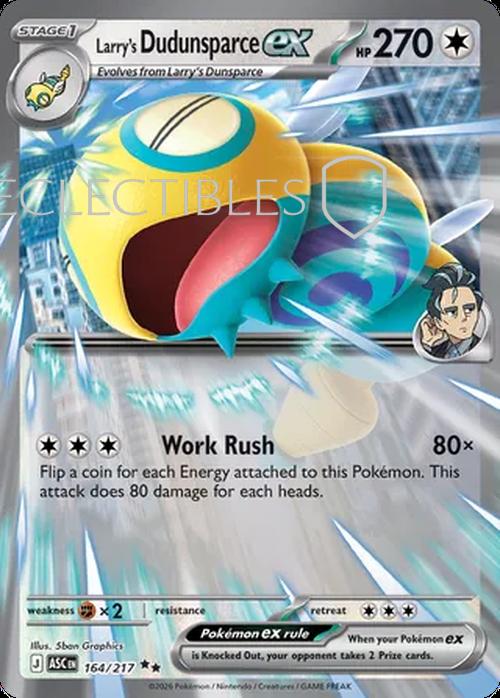 Pokemon Ascended Heroes 164/217 Larrys Dudunsparce ex