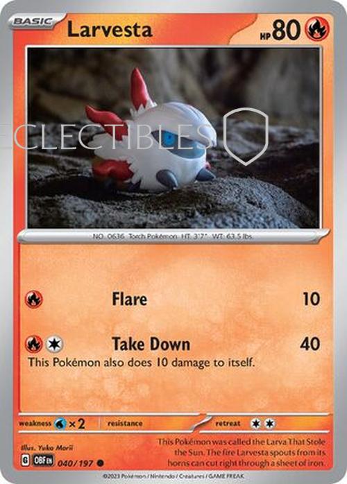 Pokemon Obsidian Flame 040/197 Larvesta  Reverse Holo