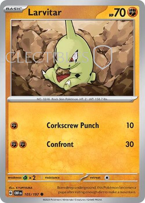 Pokemon Obsidian Flame 105/197 Larvitar  Reverse Holo