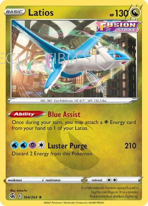 Pokemon Fusion Strike 194/264 Latios  Reverse Holo