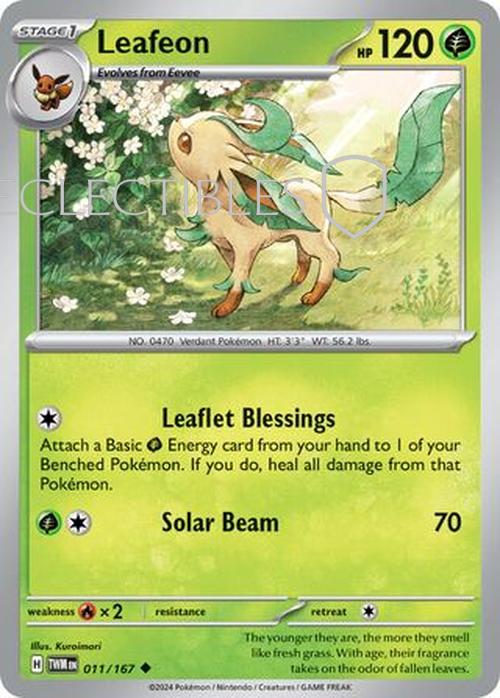 Pokemon Twilight Masquerade 011/167 Leafeon  Reverse Holo