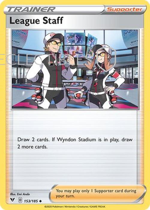 Pokemon Vivid Voltage 153/185 League Staff Reverse Holo