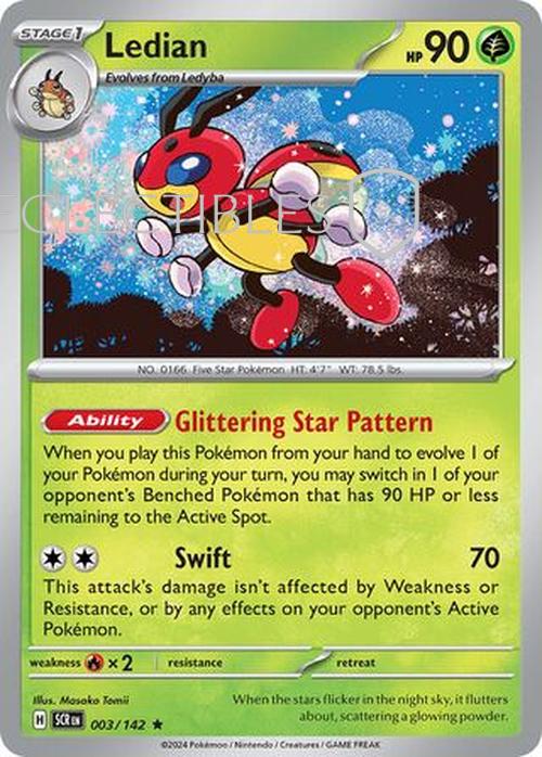 Pokemon Stellar Crown 003/142 Ledian Holo