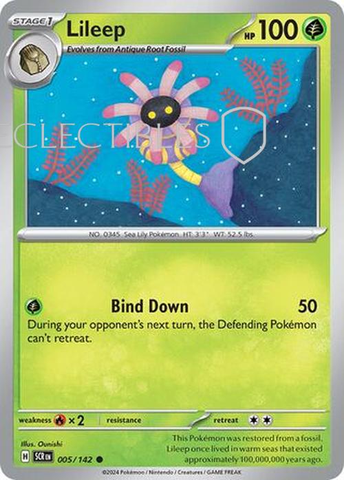 Pokemon Stellar Crown 005/142 Lileep  Reverse Holo