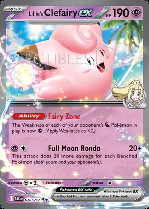 Pokemon Ascended Heroes 076/217 Lillies Clefairy ex