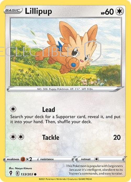 Pokemon Evolving Skies 133/203 Lillipup  Reverse Holo