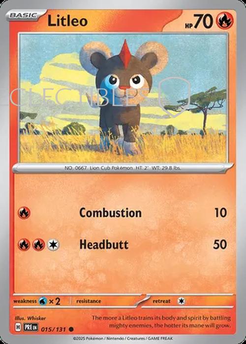 Pokemon Prismatic Evolutions 015/131 Litleo Masterball Holo