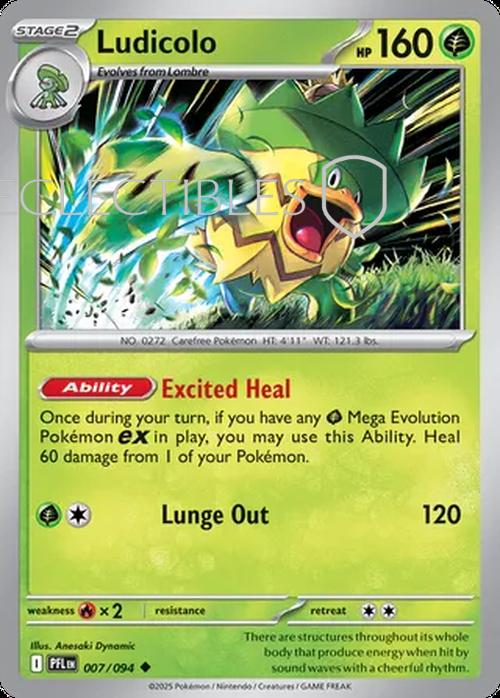 Pokemon Phantasmal Flames 007/094 Ludicolo  Reverse Holo