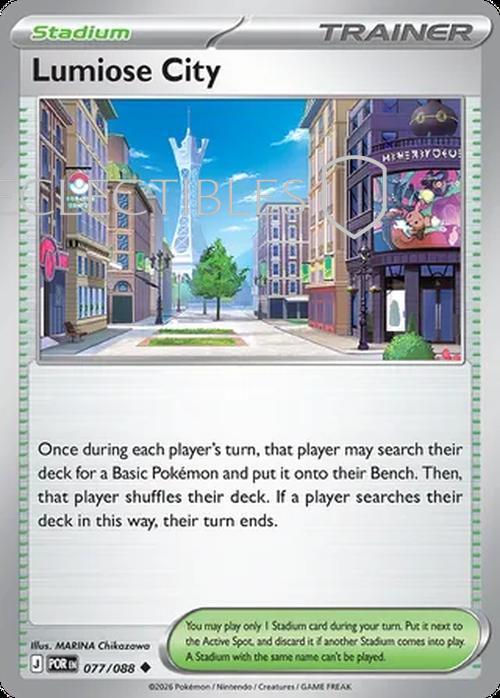 Pokemon Perfect Order 077/88 Lumiose City  Reverse Holo