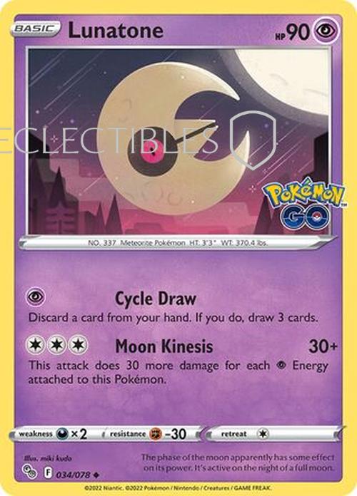 Pokemon Go 034/078 Lunatone  Reverse Holo