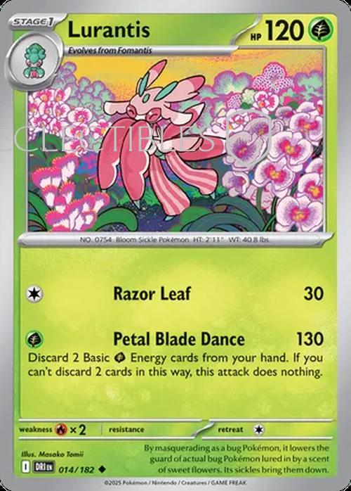 Pokemon Destined Rivals 014/182 Lurantis  Reverse Holo