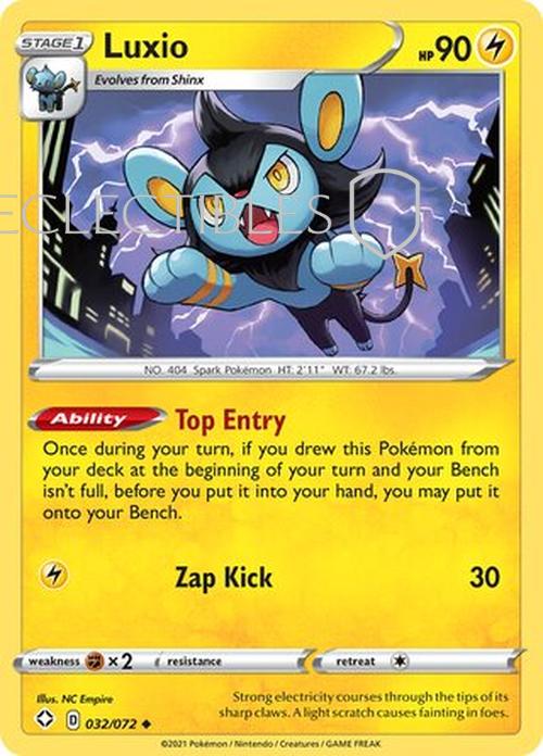 Pokemon Shining Fates 032/072 Luxio  Reverse Holo