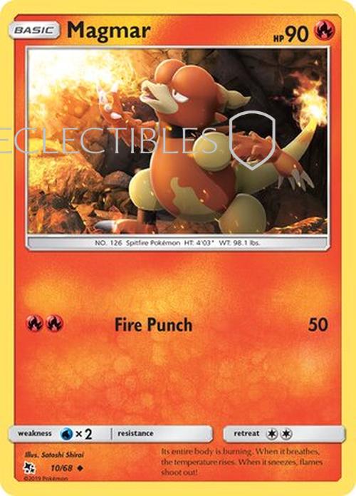 Pokemon Hidden Fates 10/68 Magmar  Reverse Holo