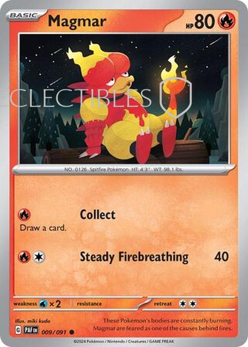 Pokemon Paldean Fates 009/91 Magmar  Reverse Holo