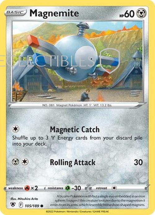 Pokemon Astral Radiance 105/189 Magnemite  Reverse Holo
