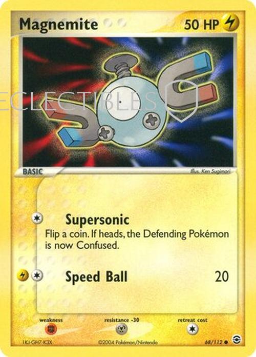 Pokemon EX FireRed & LeafGreen 068/112 Magnemite Reverse Holo