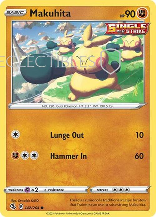 Pokemon Fusion Strike 142/264 Makuhita  Reverse Holo