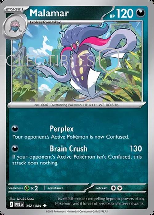 Pokemon pitch black 052/84 Malamar  Reverse Holo