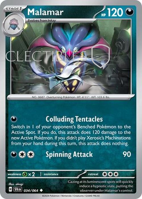 Pokemon Shrouded Fable 034/064 Malamar  Reverse Holo