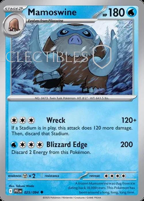 Pokemon Phantasmal Flames 025/094 Mamoswine  Reverse Holo