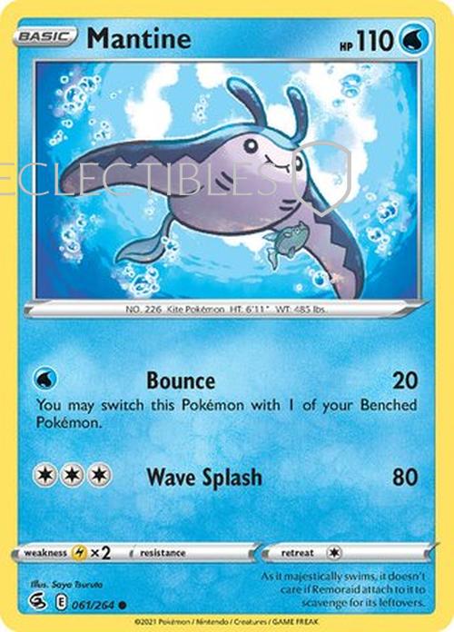 Pokemon Fusion Strike 061/264 Mantine  Reverse Holo