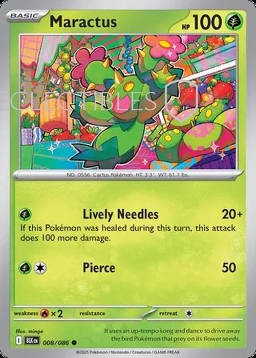 Pokemon Black Bolt 008/086 Maractus  Reverse Holo
